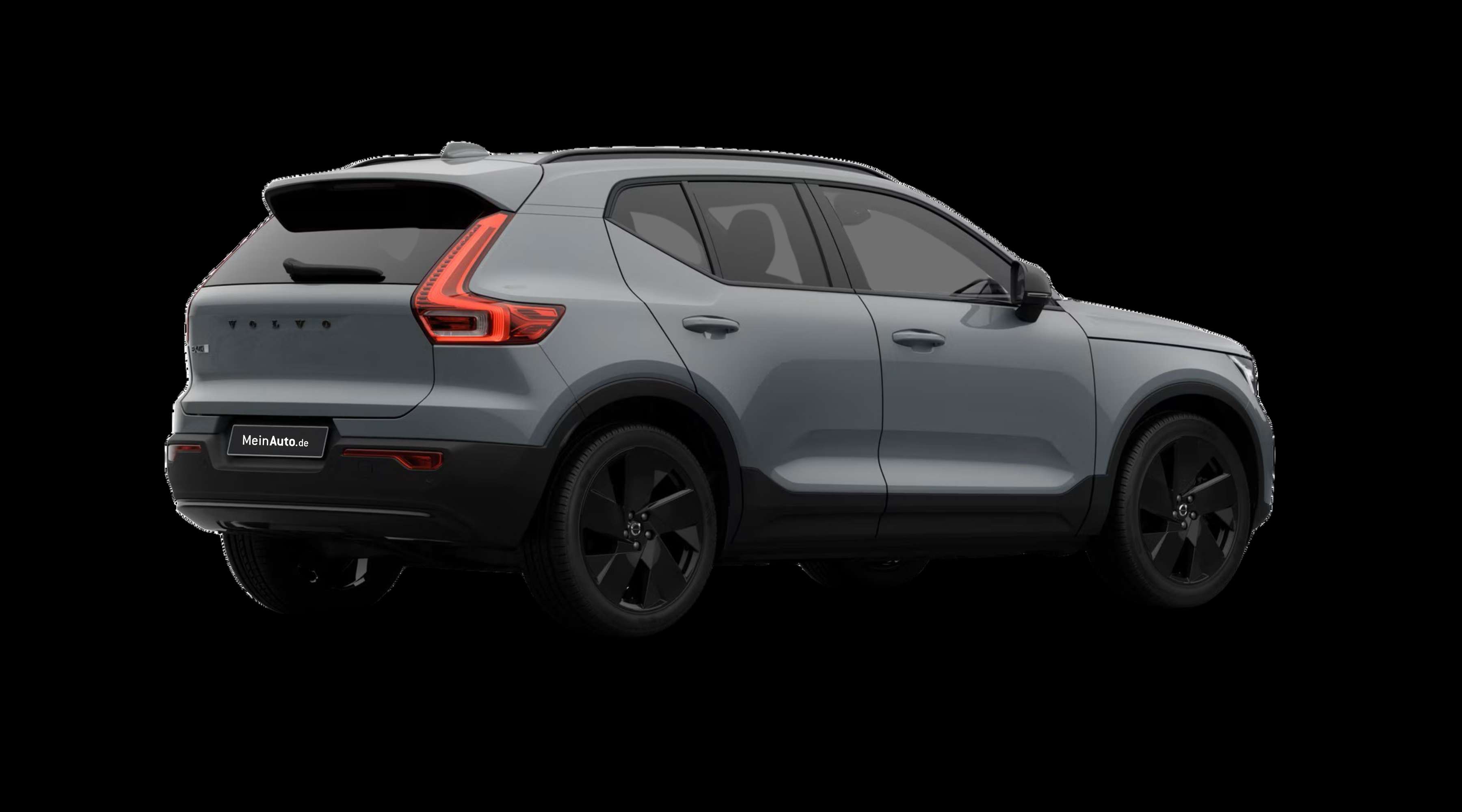 Schräge Heckansicht eines Volvo EX40, freigestellt