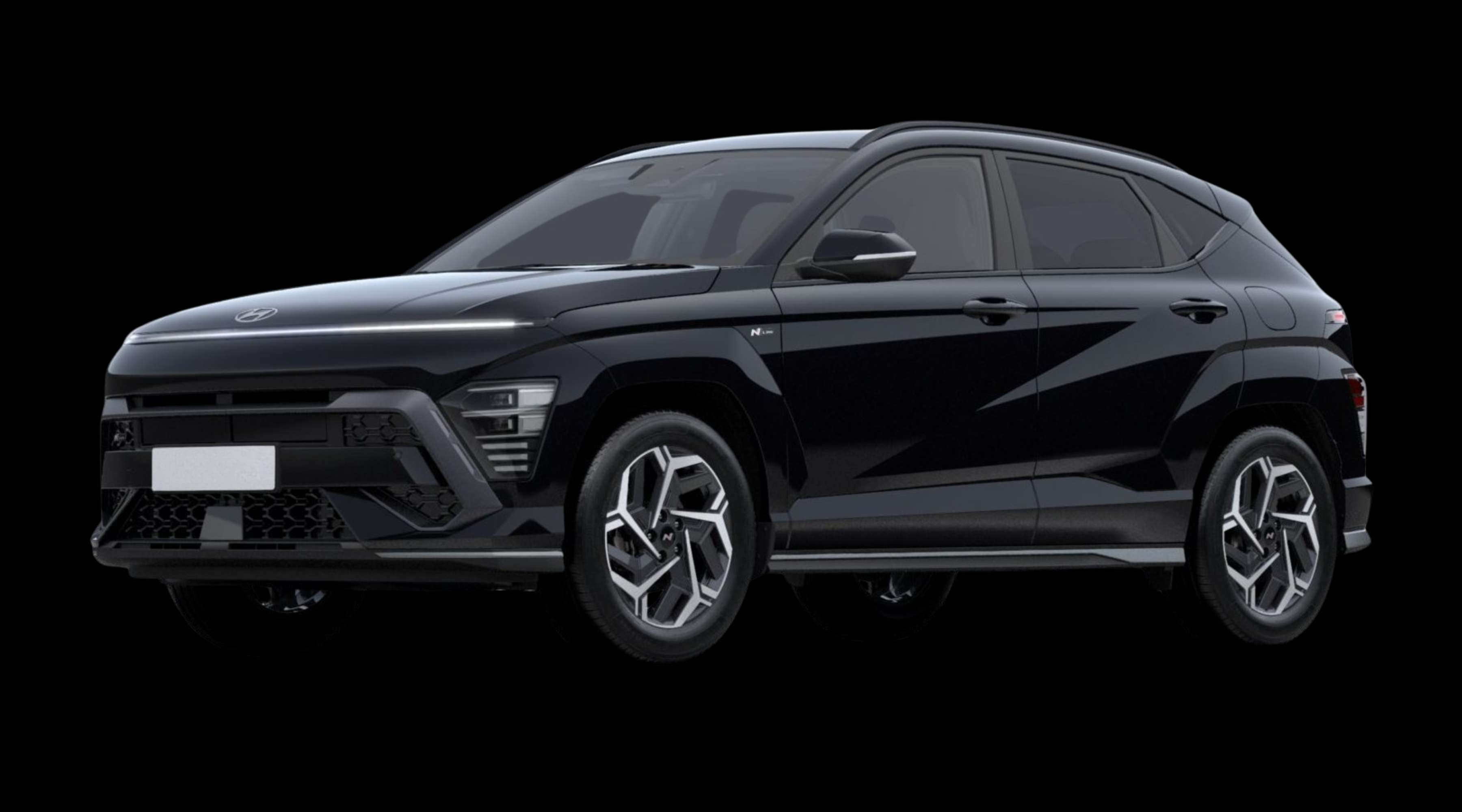 Schräge Frontansicht eines Hyundai Kona, freigestellt