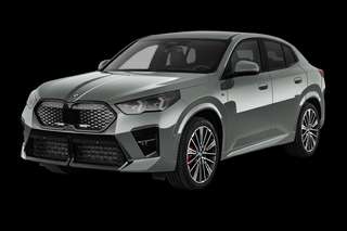 Schräge Frontansicht auf einen BMW iX2 , freigestellt