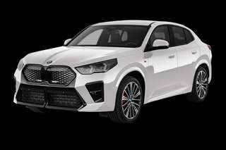 Schräge Frontansicht auf einen BMW iX2 , freigestellt