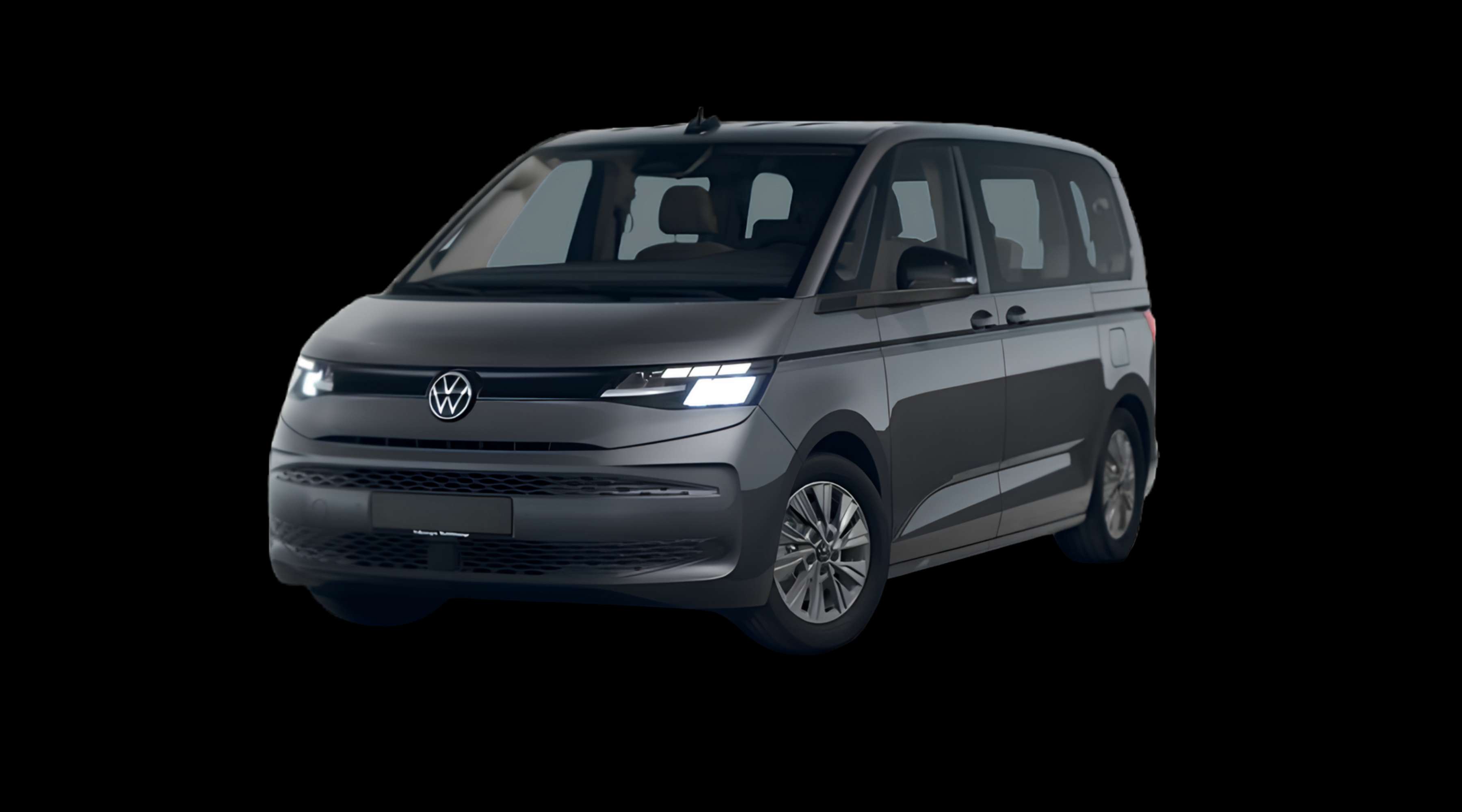 Schräge Frontansicht eines Volkswagen Multivan, freigestellt
