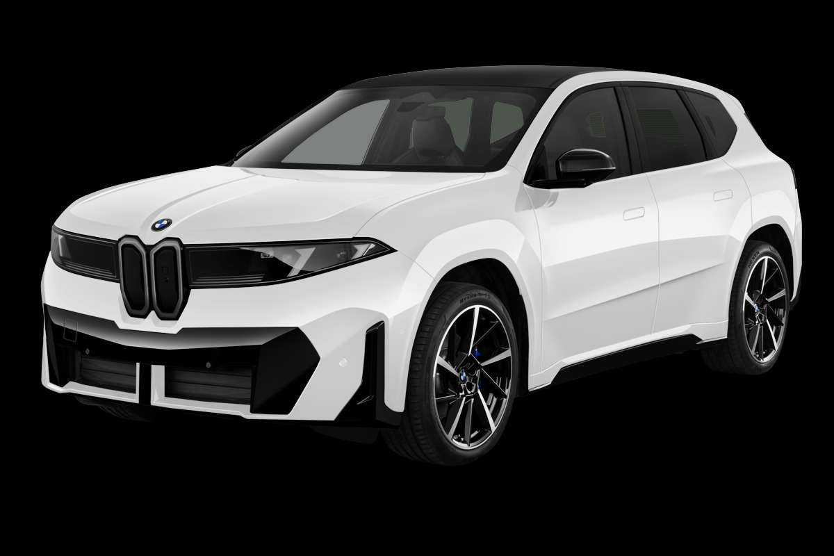Schräge Frontansicht eines BMW iX3, freigestellt