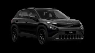 Schräge Frontansicht auf einen Skoda Epiq Selection, freigestellt