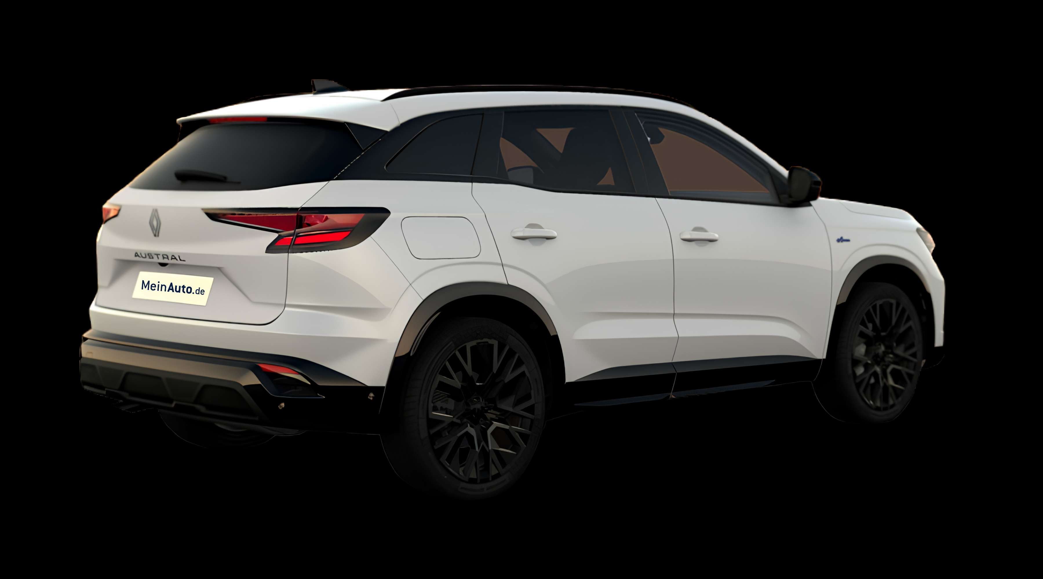 Schräge Heckansicht eines Renault Austral, freigestellt