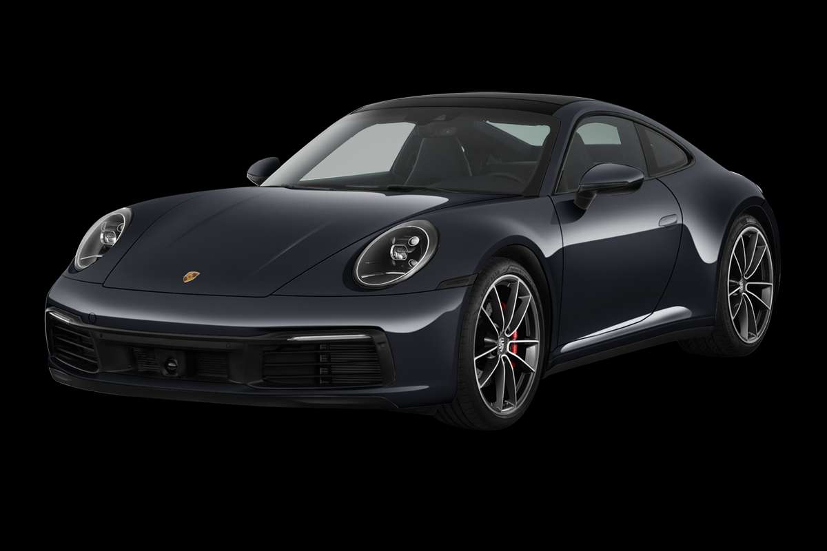 Schräge Frontansicht eines Porsche 911, freigestellt