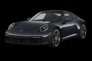 Schräge Frontansicht auf einen Porsche 911 Carrera, freigestellt