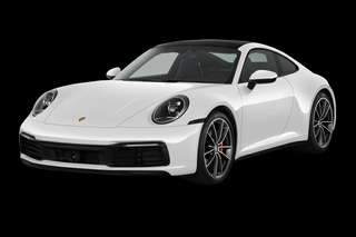 Schräge Frontansicht auf einen Porsche 911 Carrera, freigestellt