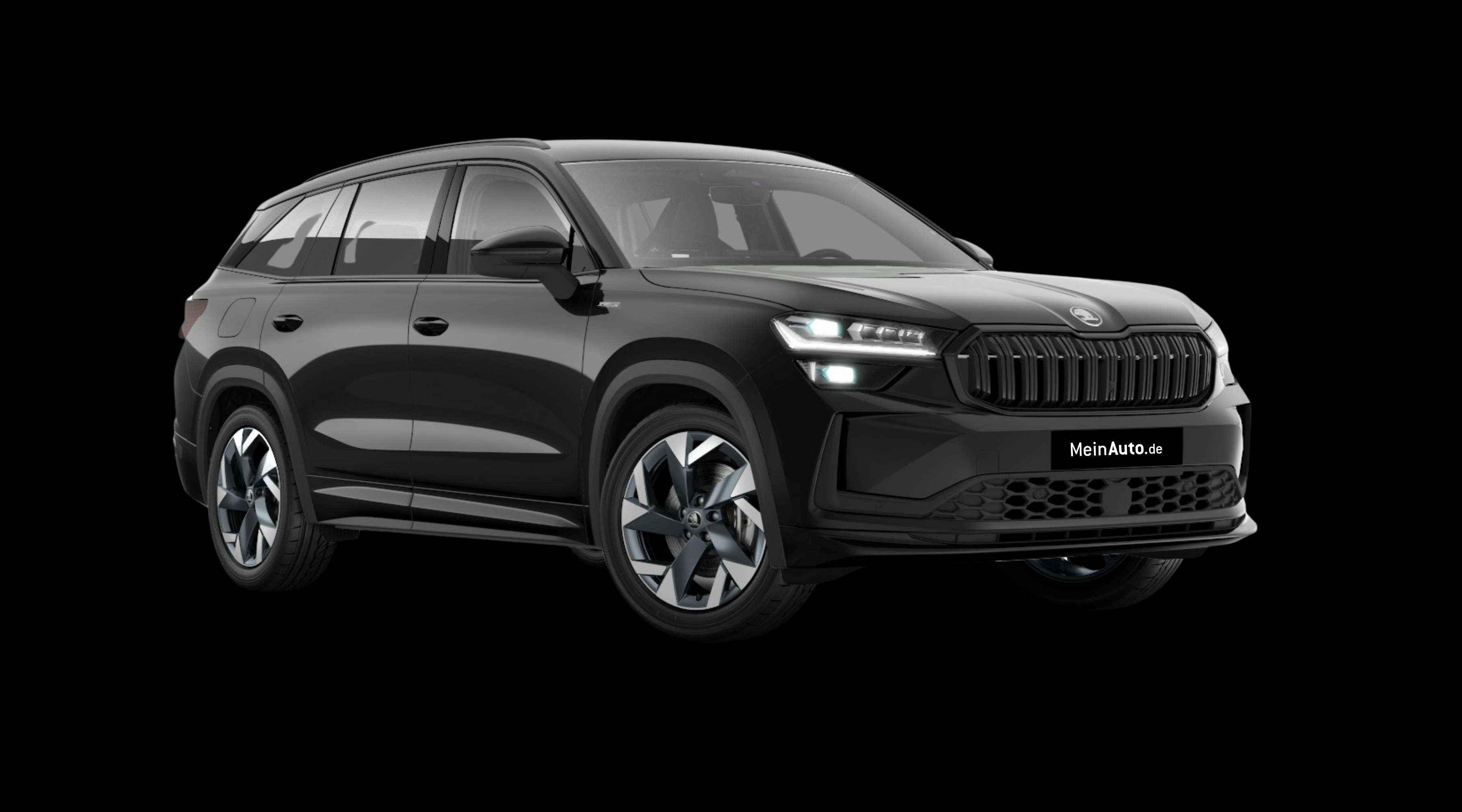 Schräge Frontansicht eines Skoda Kodiaq, freigestellt