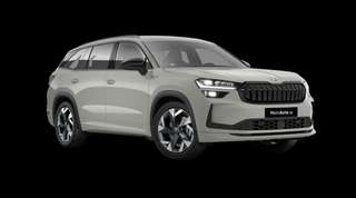 Schräge Frontansicht auf einen Skoda Kodiaq Sportline, freigestellt
