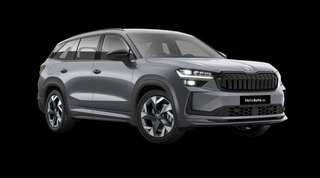 Schräge Frontansicht auf einen Skoda Kodiaq Sportline, freigestellt