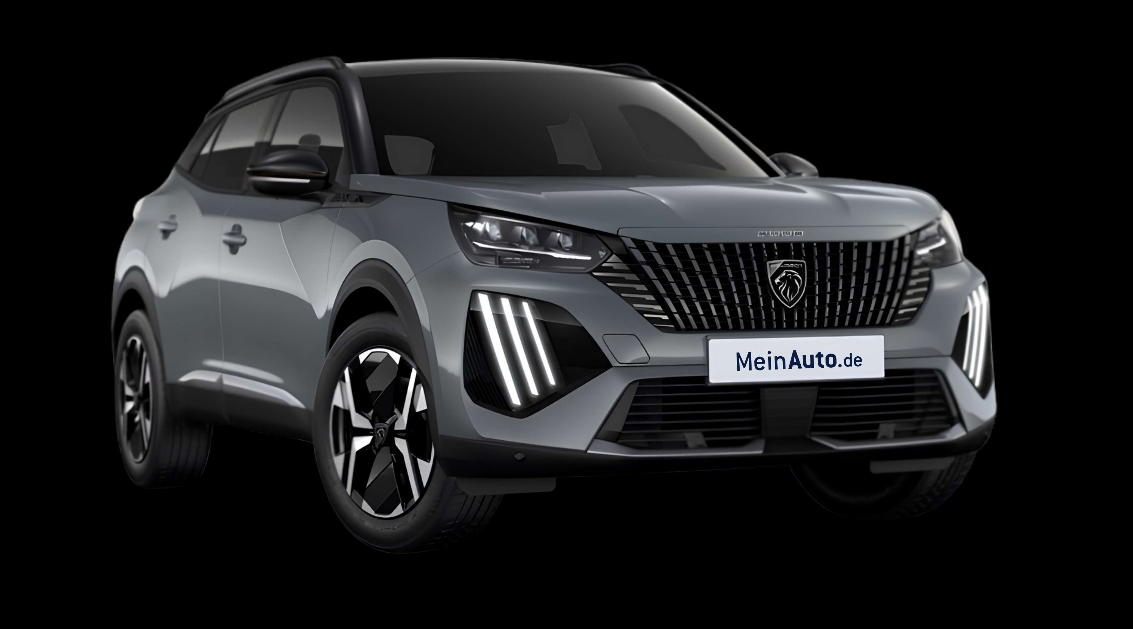 Schräge Frontansicht eines Peugeot 2008, freigestellt