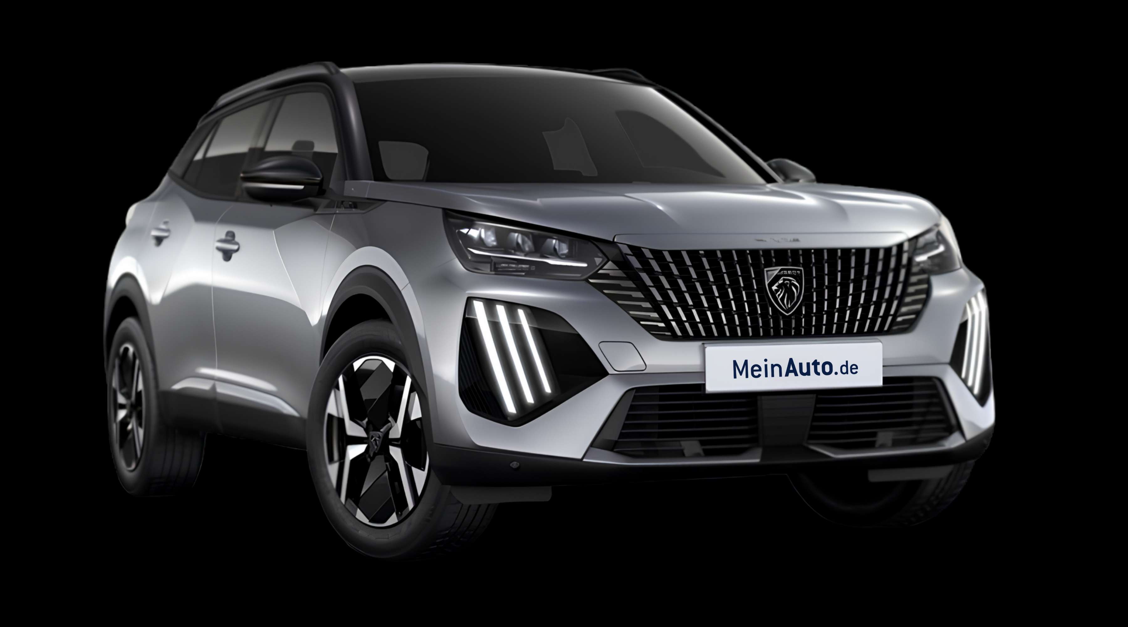 Schräge Frontansicht eines Peugeot 2008, freigestellt