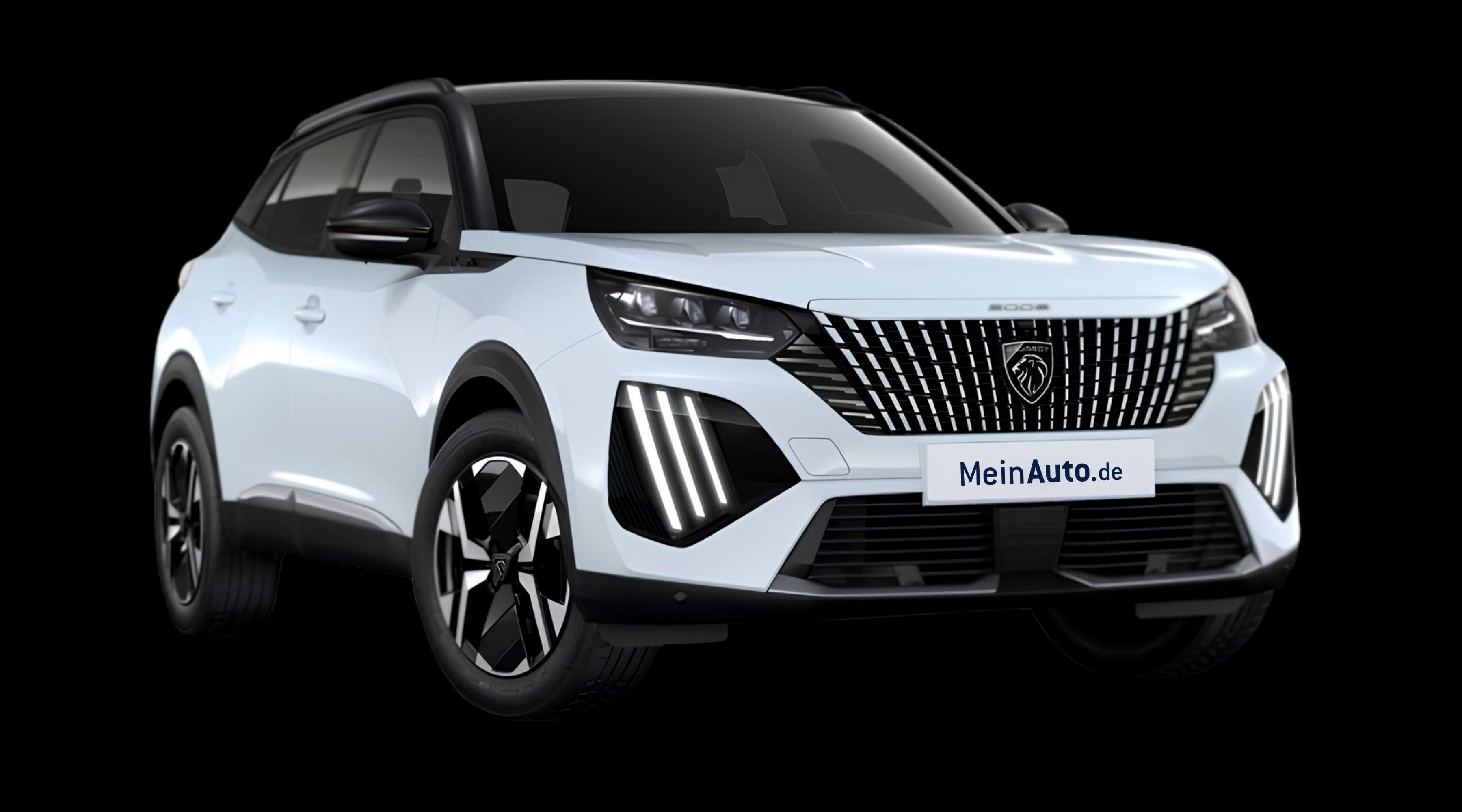 Schräge Frontansicht eines Peugeot 2008, freigestellt