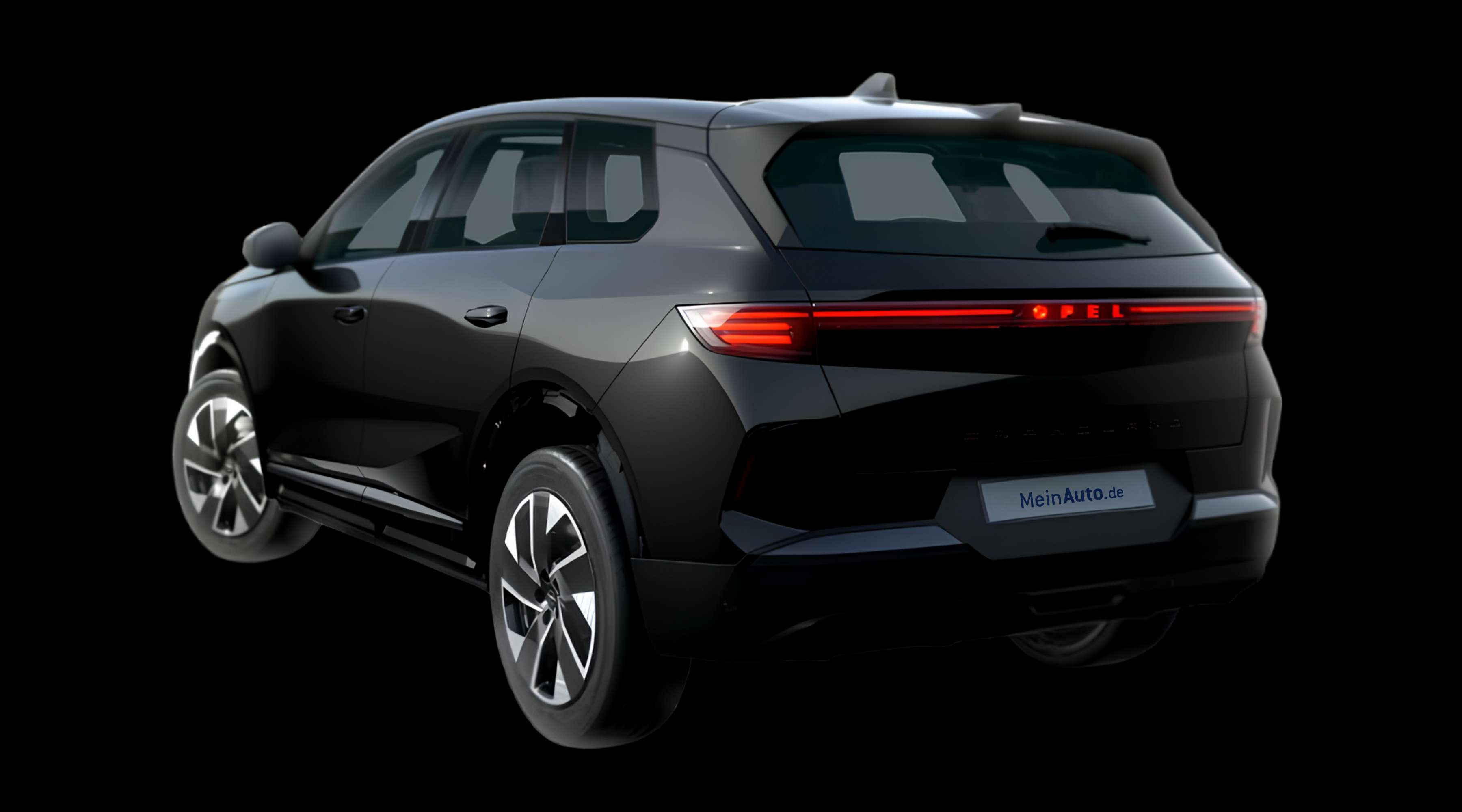 Schräge Heckansicht eines Opel Grandland, freigestellt