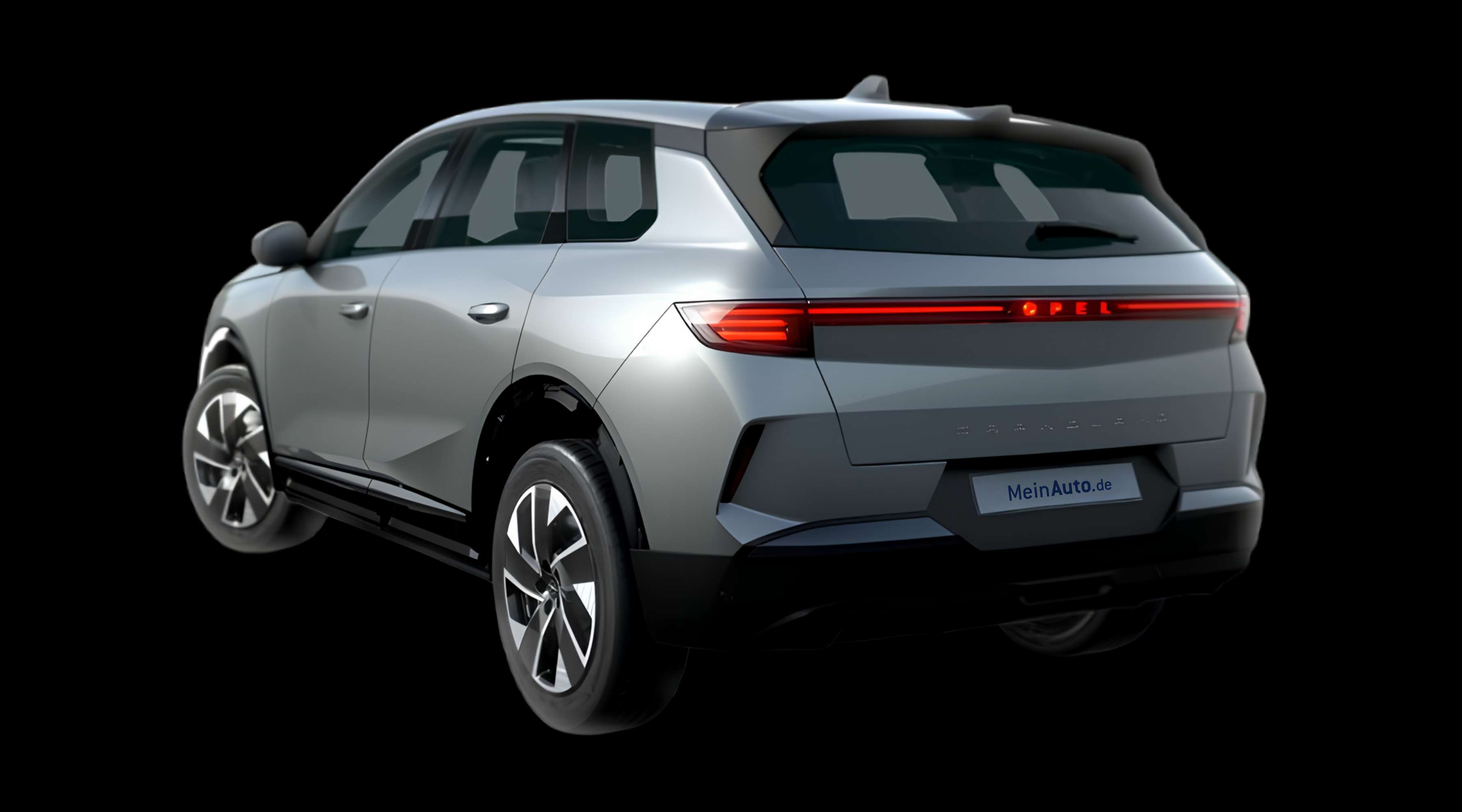 Schräge Heckansicht eines Opel Grandland, freigestellt