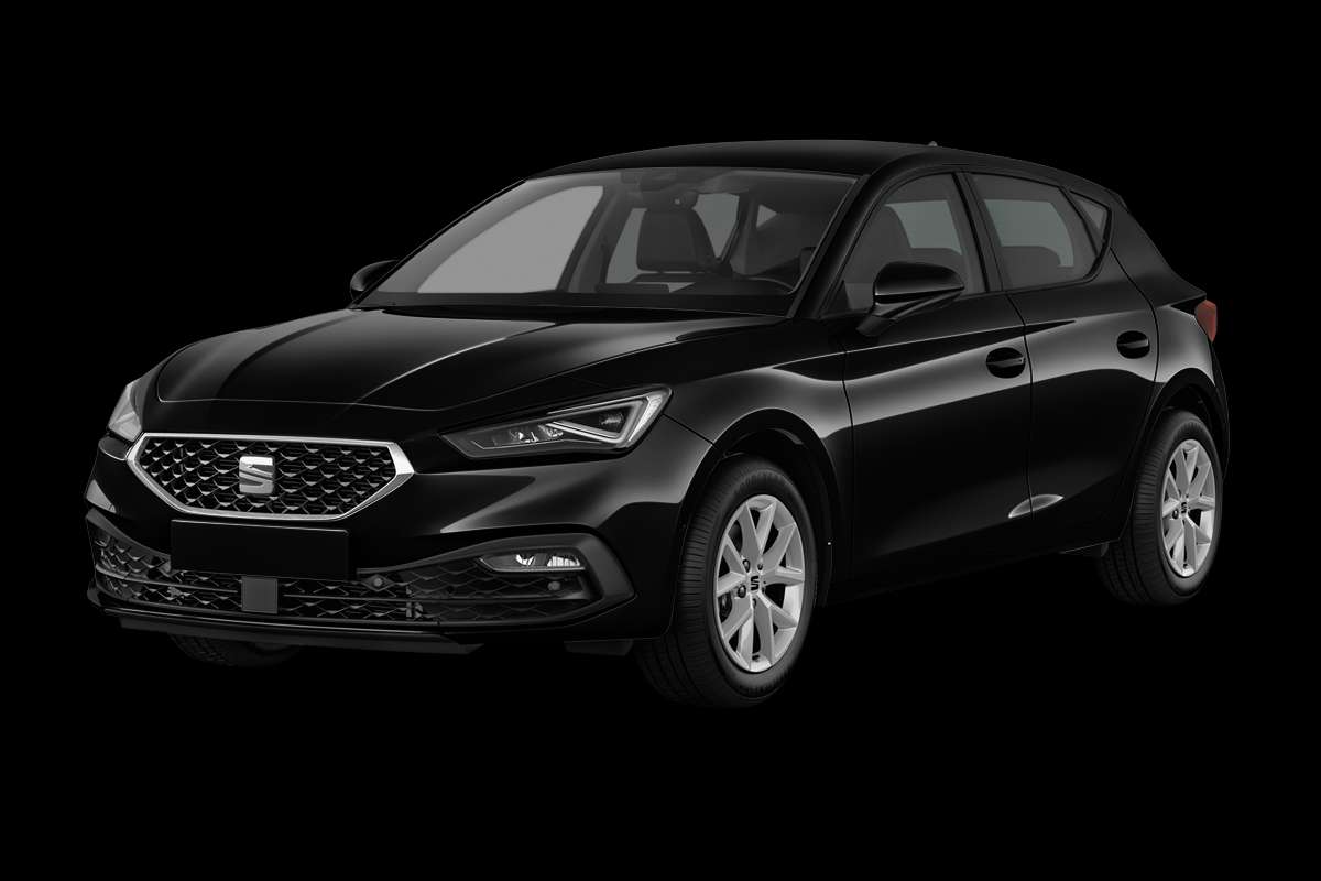Schräge Frontansicht eines SEAT Leon, freigestellt