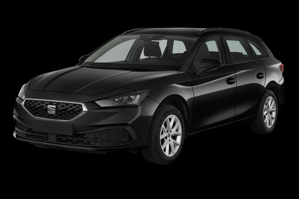 Schräge Frontansicht eines SEAT Leon, freigestellt