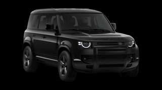 Schräge Frontansicht auf einen Land Rover Defender X-Dynamic SE, freigestellt