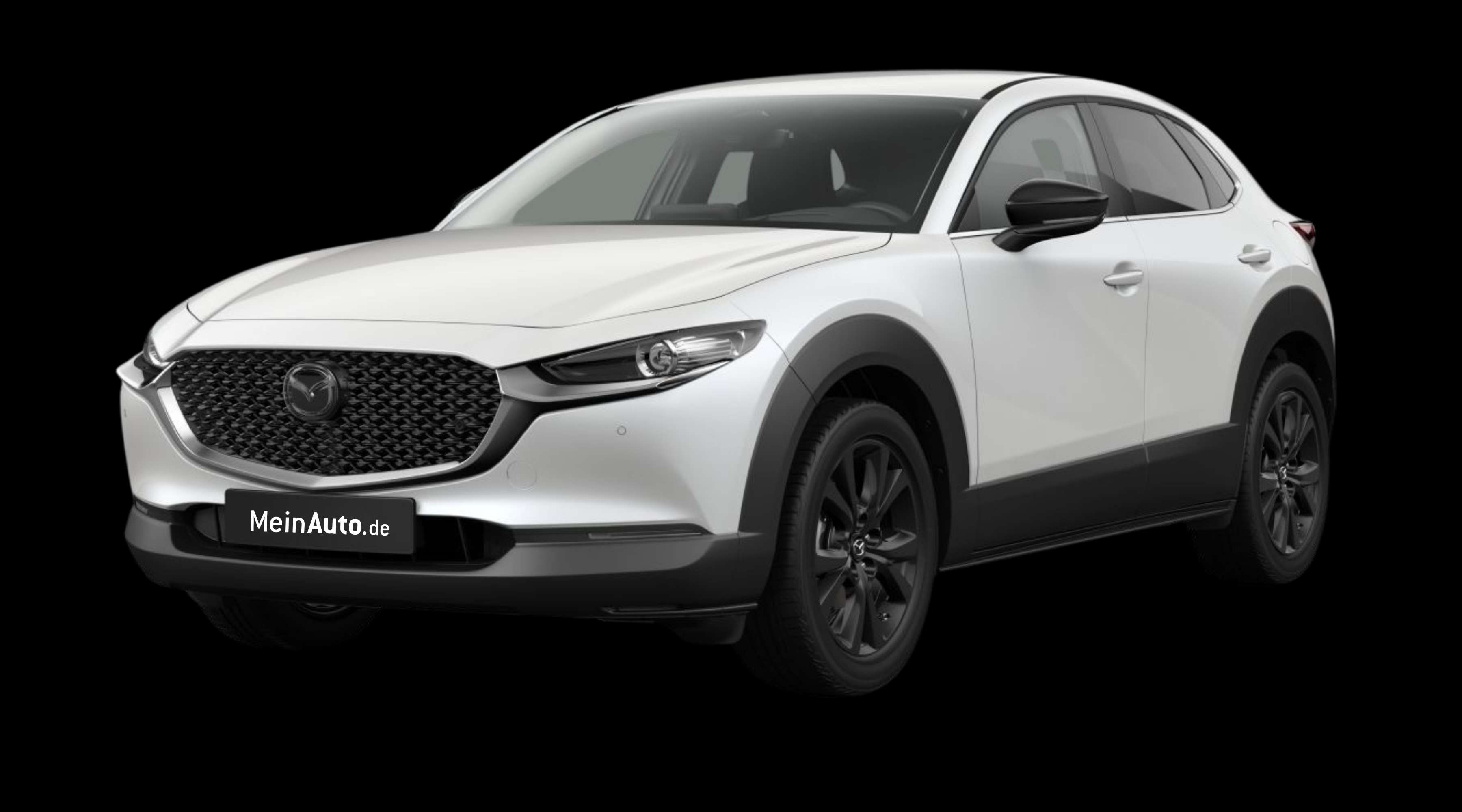 Schräge Frontansicht eines Mazda CX-30, freigestellt