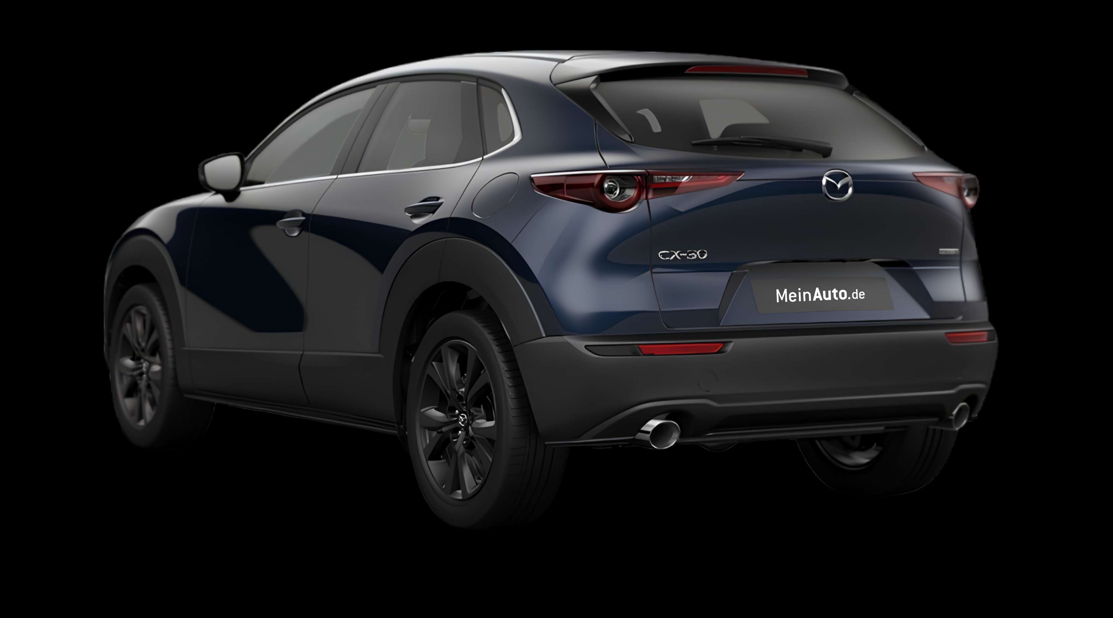 Schräge Heckansicht eines Mazda CX-30, freigestellt