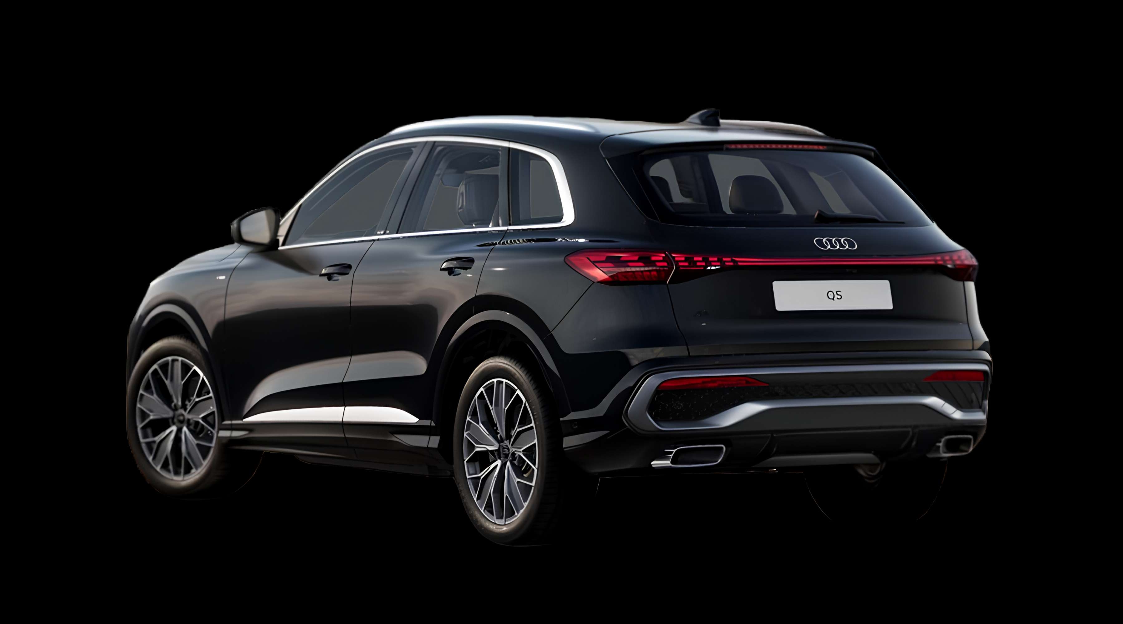Schräge Heckansicht eines Audi Q5, freigestellt
