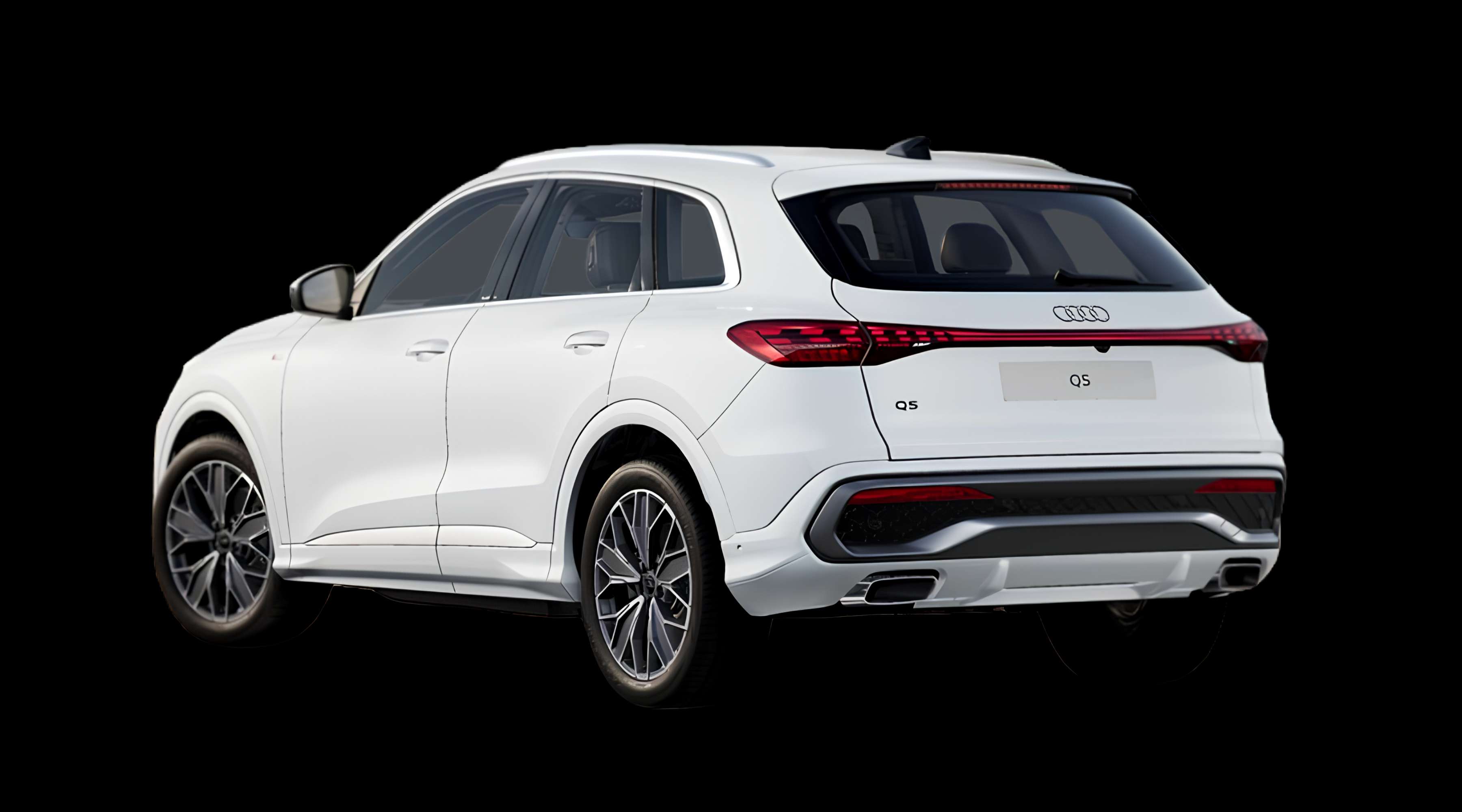 Schräge Heckansicht eines Audi Q5, freigestellt