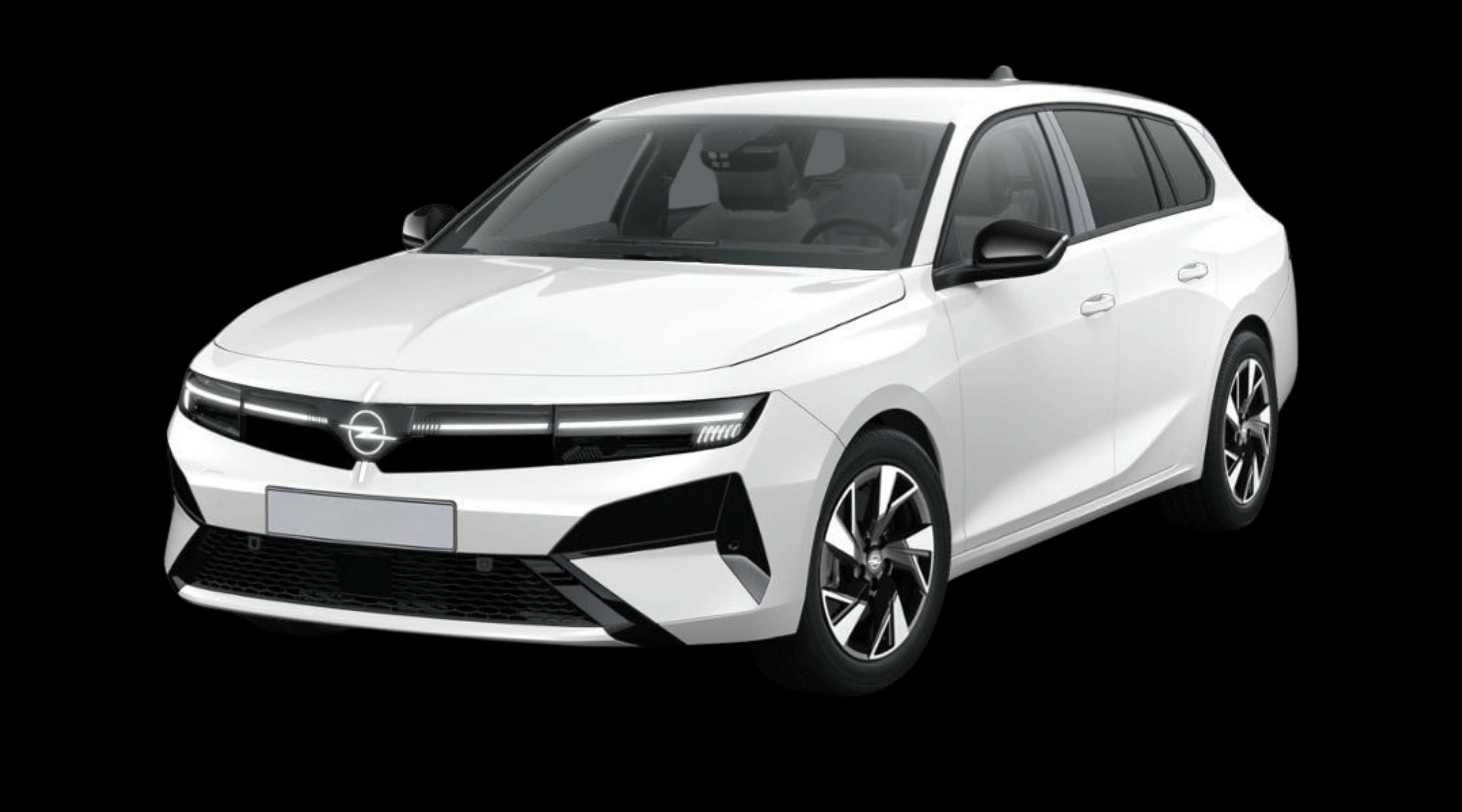 Schräge Frontansicht eines Opel Astra, freigestellt