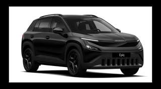 Schräge Frontansicht auf einen Skoda Epiq Selection, freigestellt