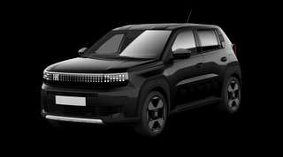 Schräge Frontansicht auf einen Fiat Grande Panda La Prima, freigestellt