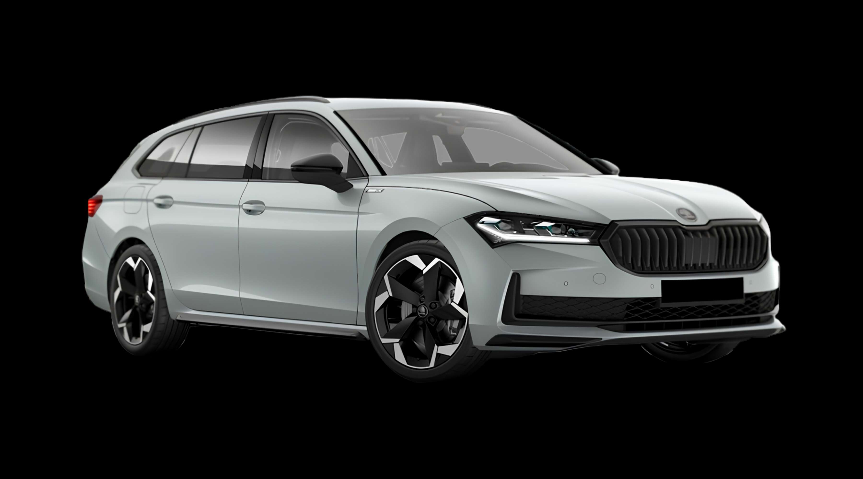 Schräge Frontansicht eines Skoda Superb, freigestellt