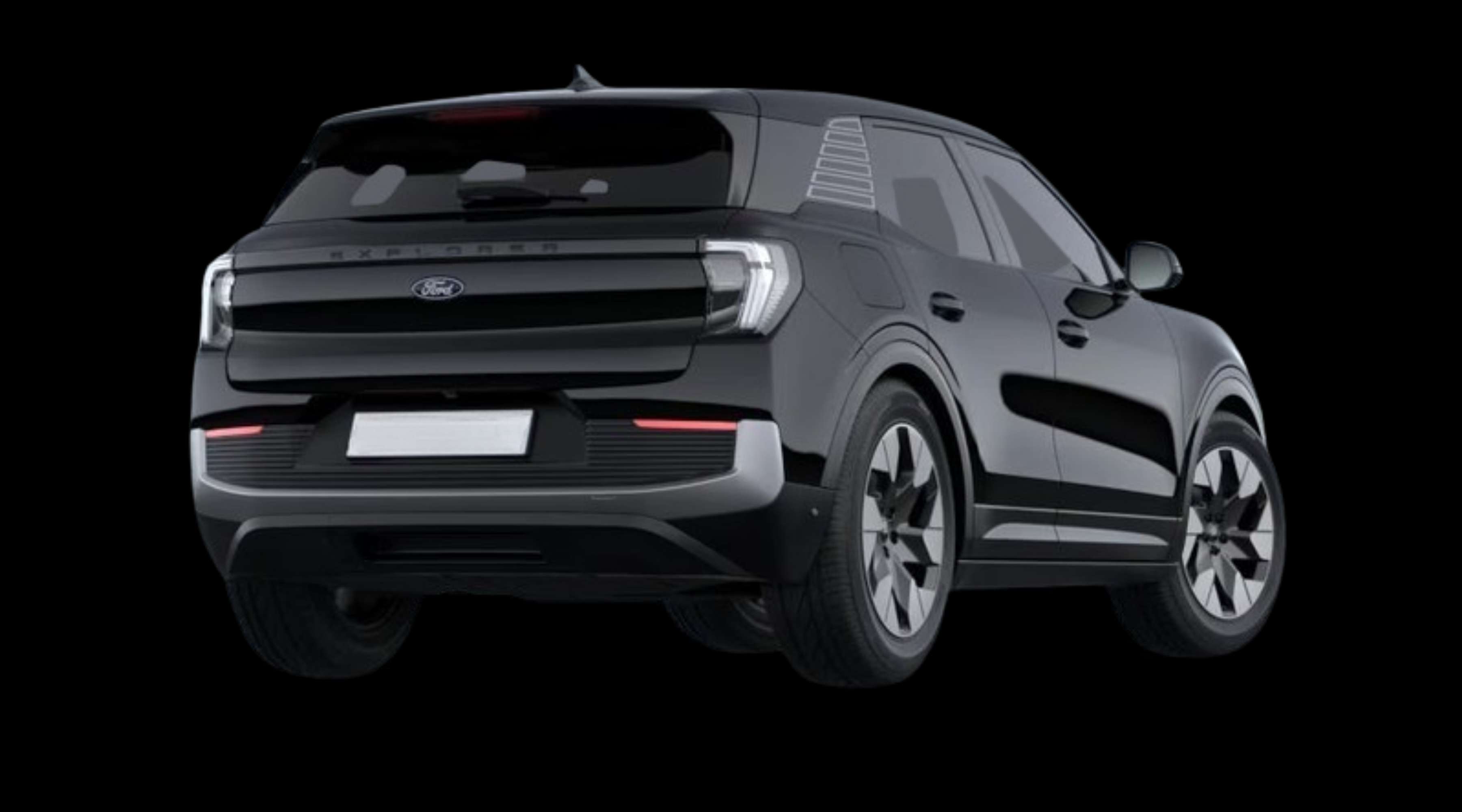 Schräge Heckansicht eines Ford Explorer, freigestellt