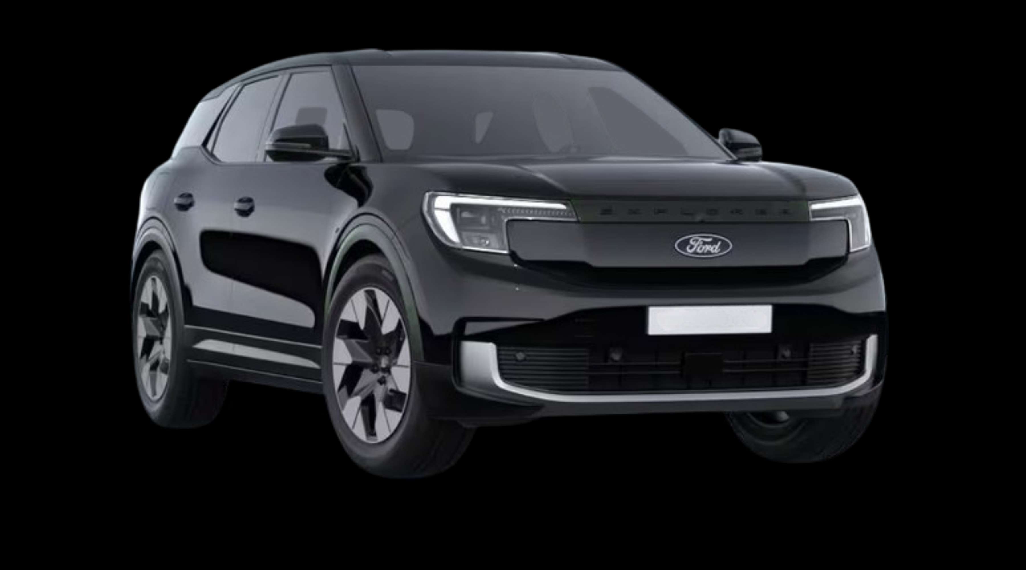 Schräge Frontansicht eines Ford Explorer, freigestellt