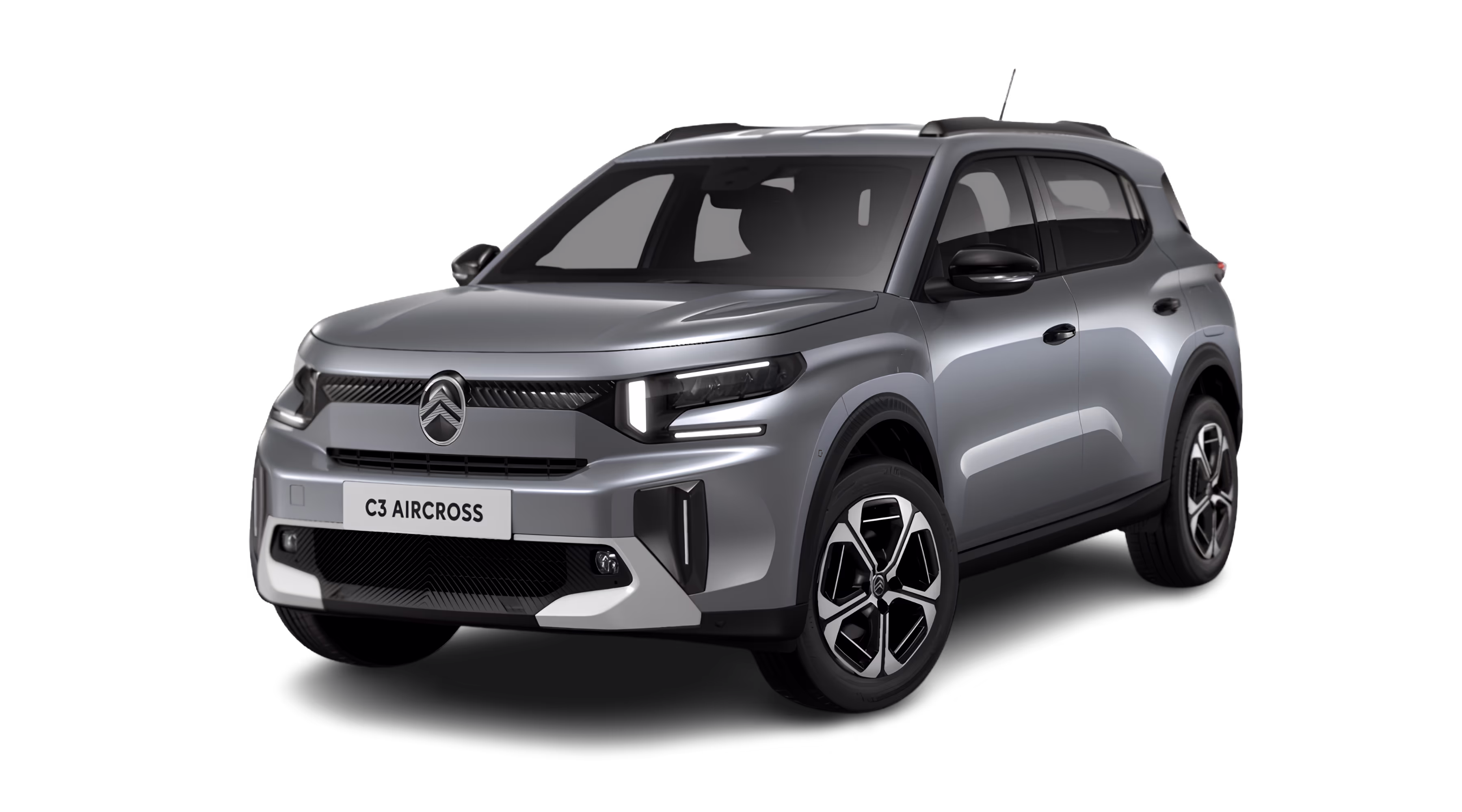 Schräge Frontansicht eines Citroën C3 Aircross, freigestellt