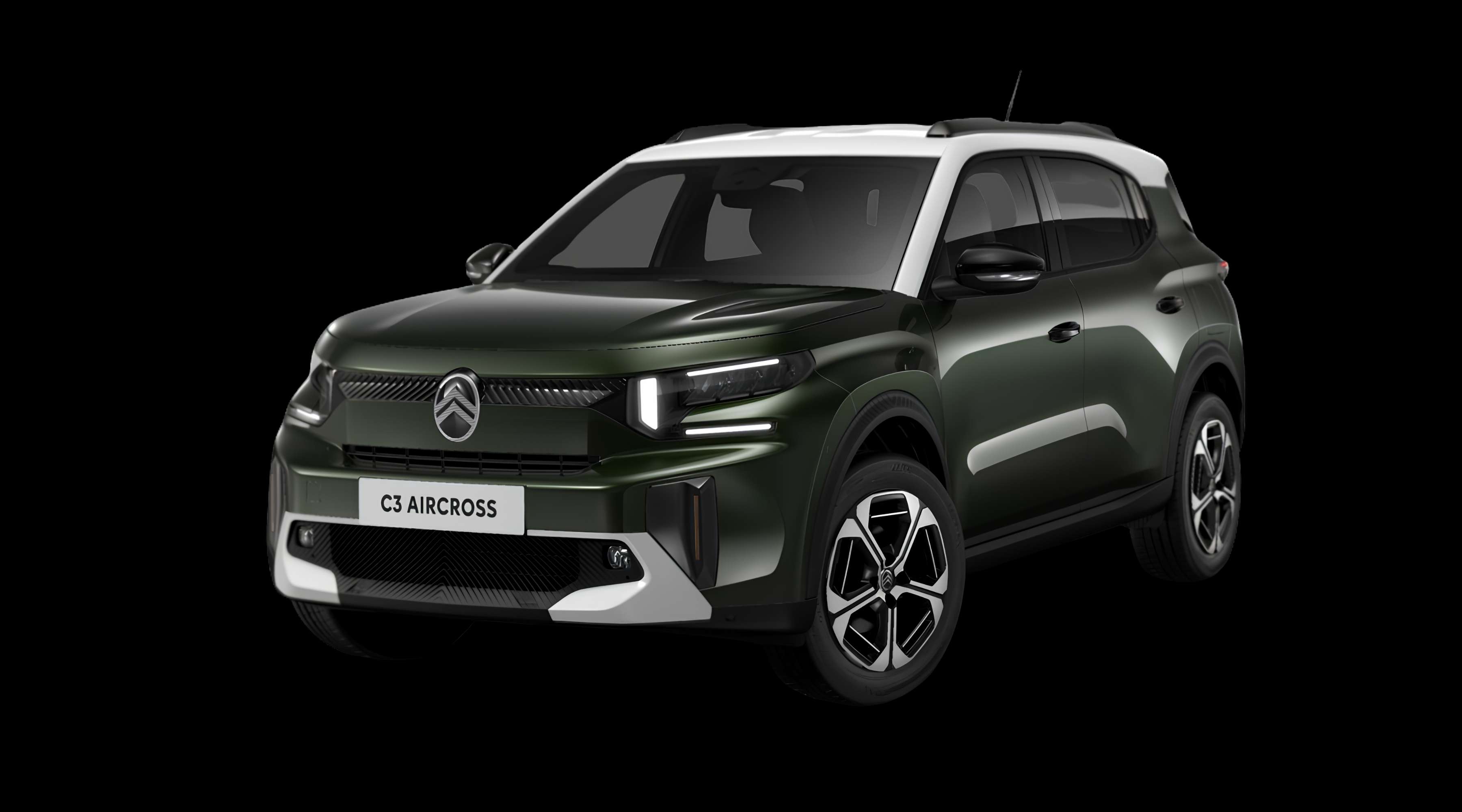Schräge Frontansicht eines Citroën C3 Aircross, freigestellt