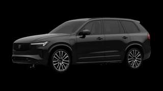 Schräge Frontansicht auf einen Volvo XC90 Black Edition Ultra, freigestellt