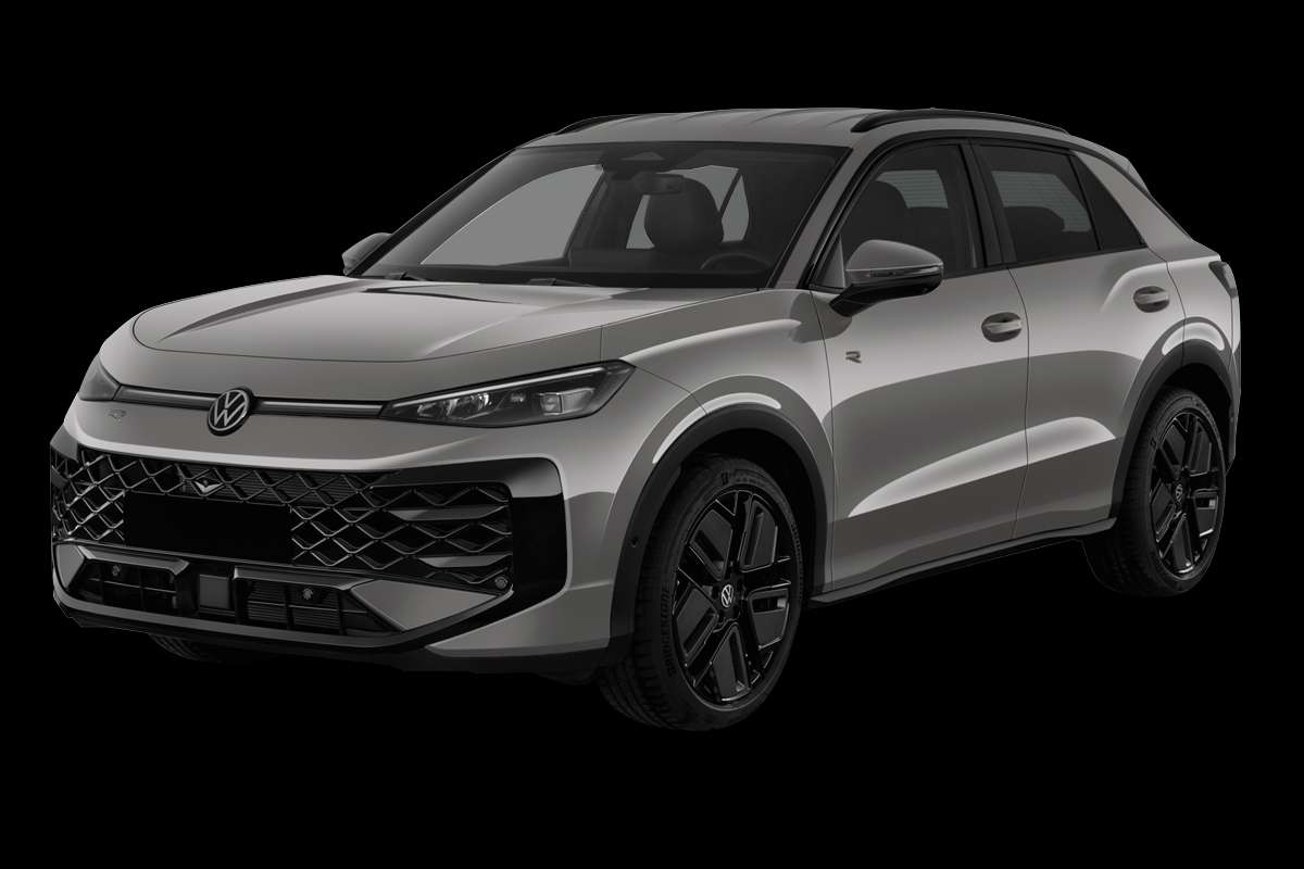 Schräge Frontansicht eines Volkswagen T-Roc, freigestellt