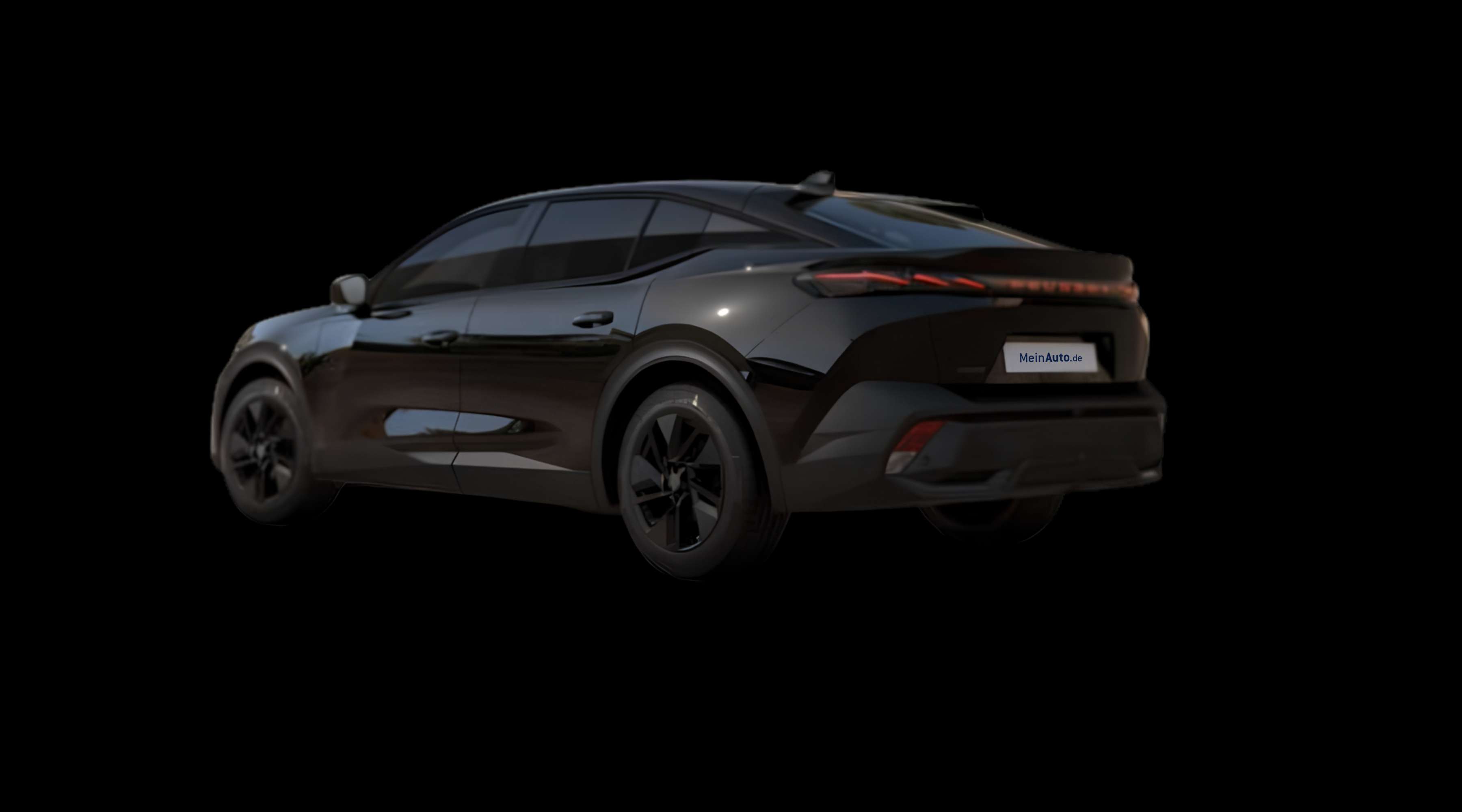 Schräge Heckansicht eines Peugeot 408, freigestellt
