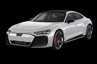 Schräge Frontansicht auf einen Audi e-tron GT RS performance, freigestellt