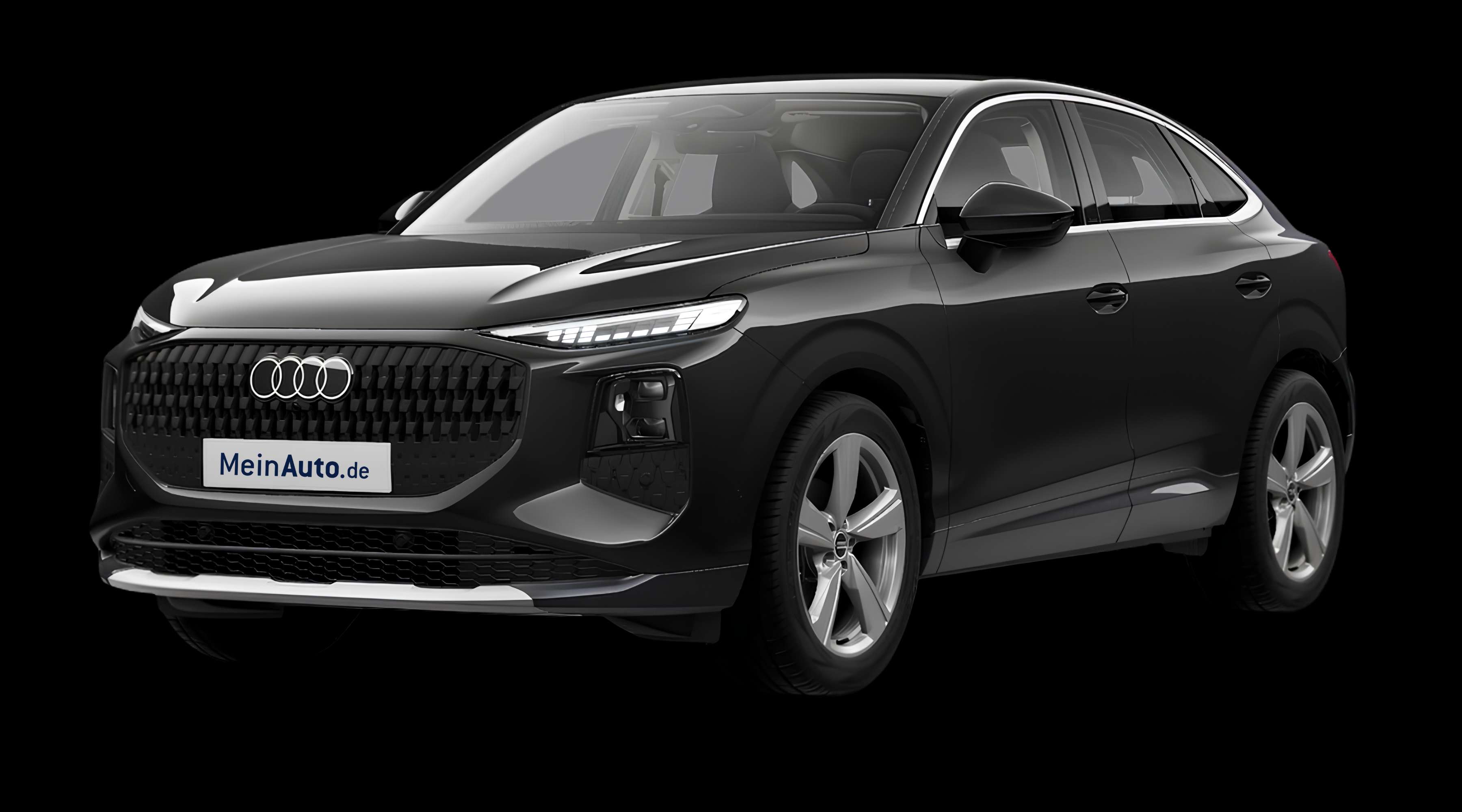 Schräge Frontansicht eines Audi Q3 Sportback, freigestellt