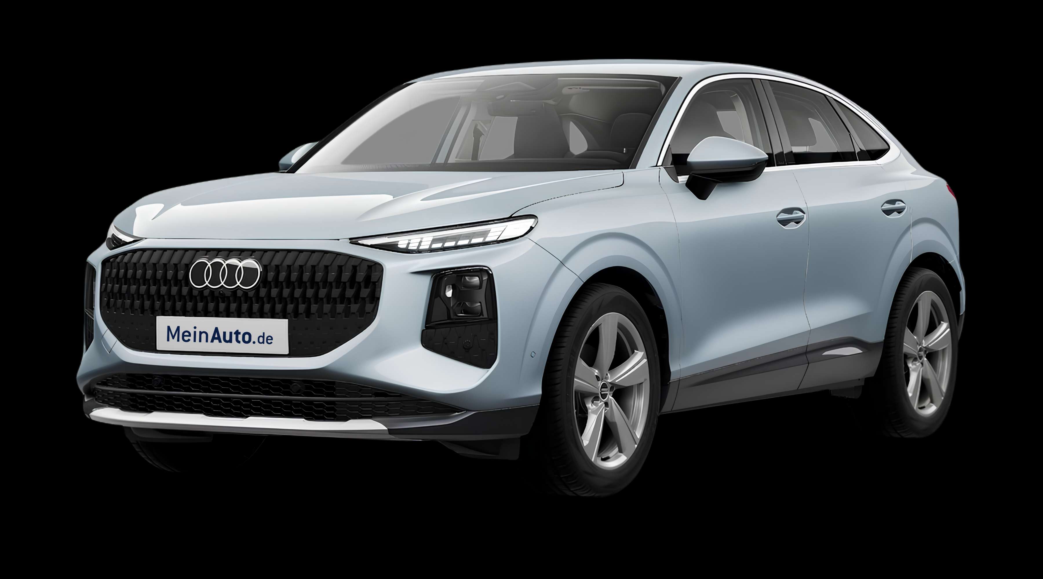 Schräge Frontansicht eines Audi Q3 Sportback, freigestellt