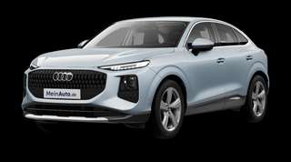 Schräge Frontansicht auf einen Audi Q3 Sportback , freigestellt