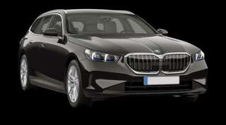 Schräge Frontansicht auf einen BMW 5er-Reihe , freigestellt