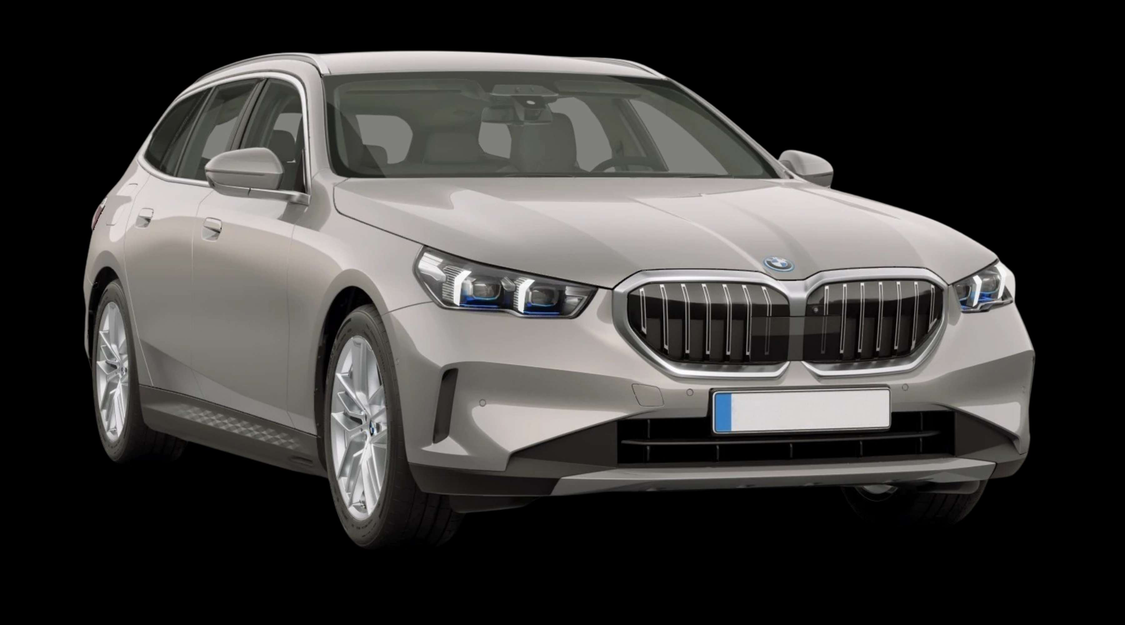 Schräge Frontansicht eines BMW 5er-Reihe, freigestellt