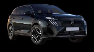 Schräge Frontansicht auf einen Peugeot 5008 Allure, freigestellt
