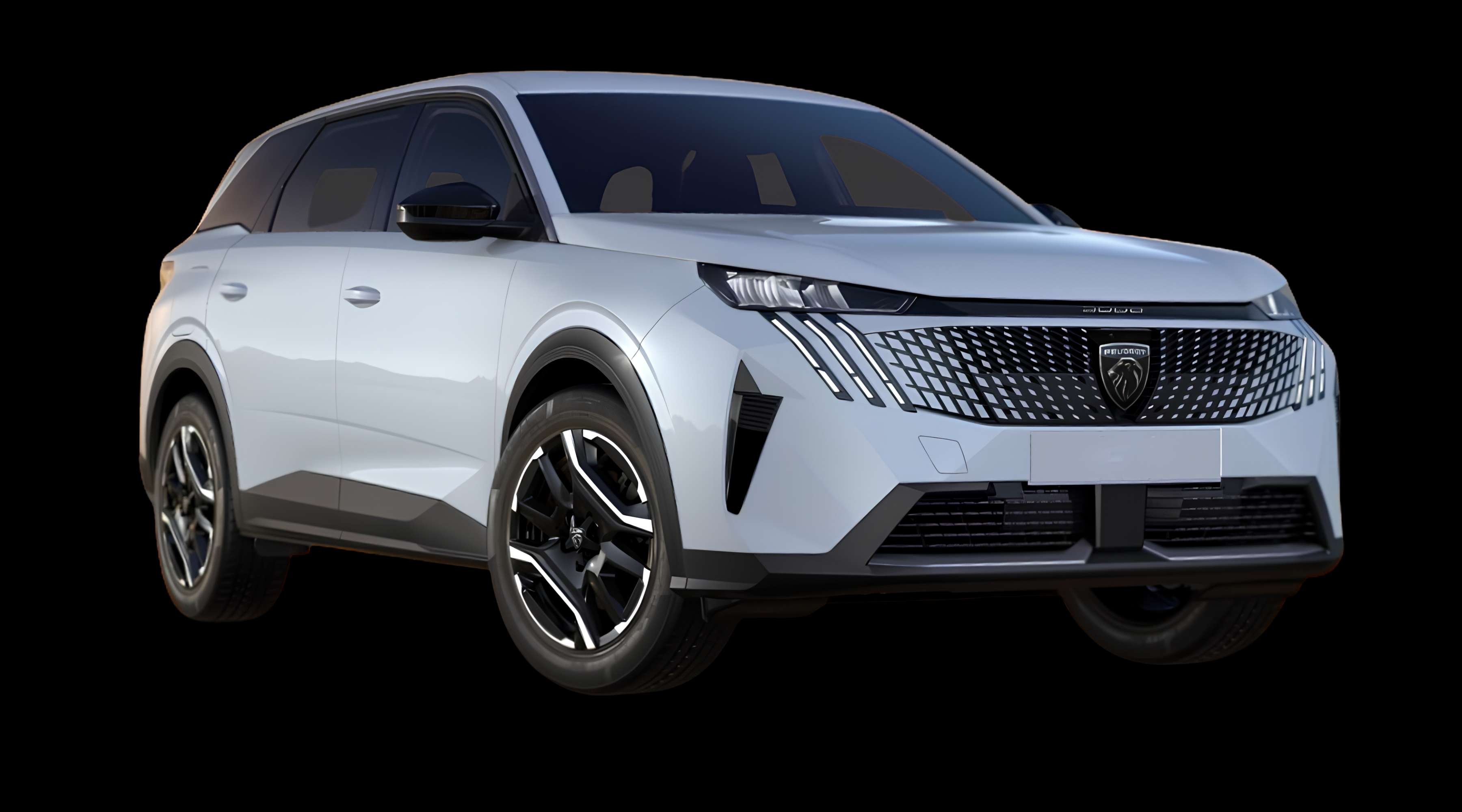 Schräge Frontansicht eines Peugeot 5008, freigestellt