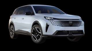 Schräge Frontansicht auf einen Peugeot 5008 Allure, freigestellt