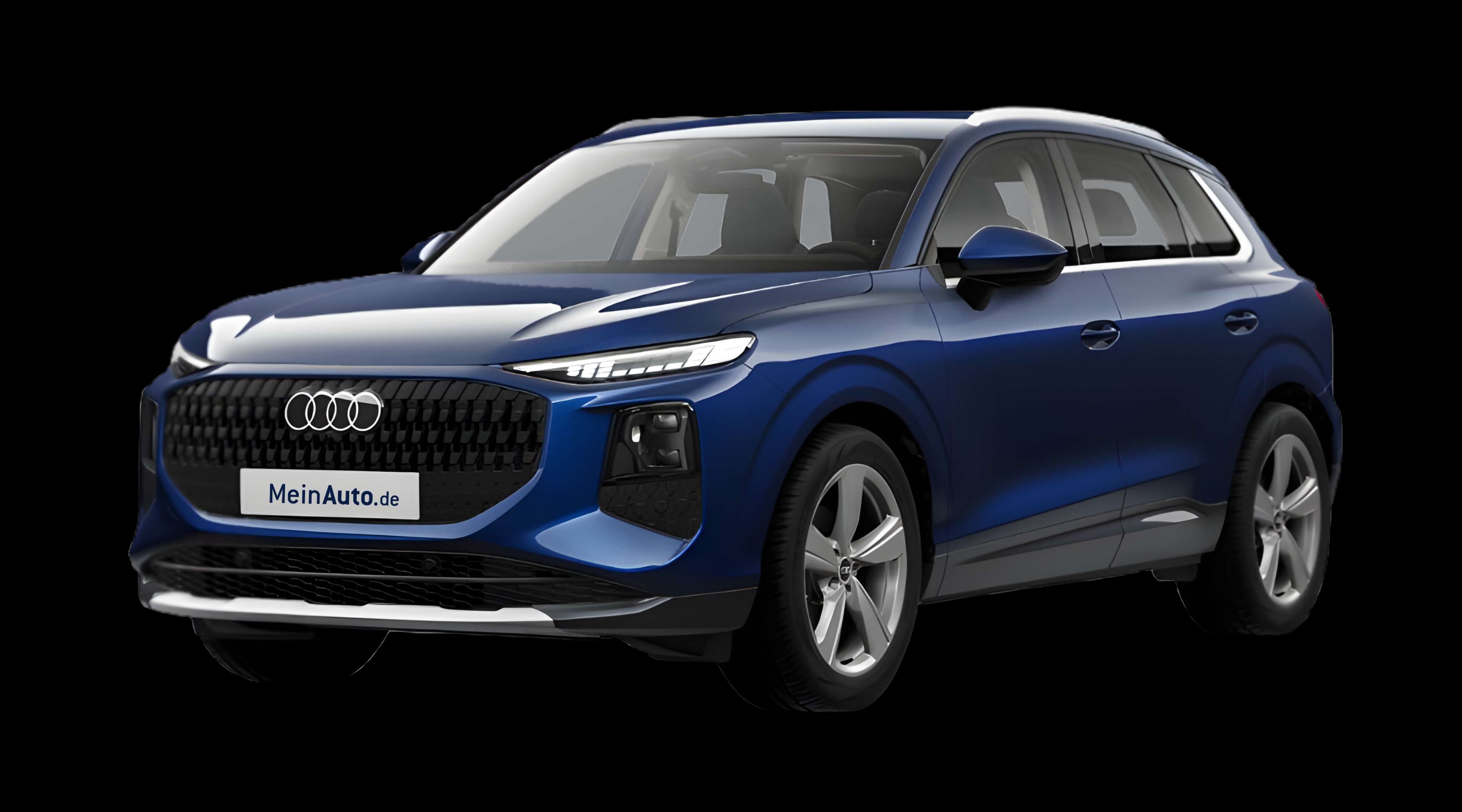 Schräge Frontansicht eines Audi Q3, freigestellt