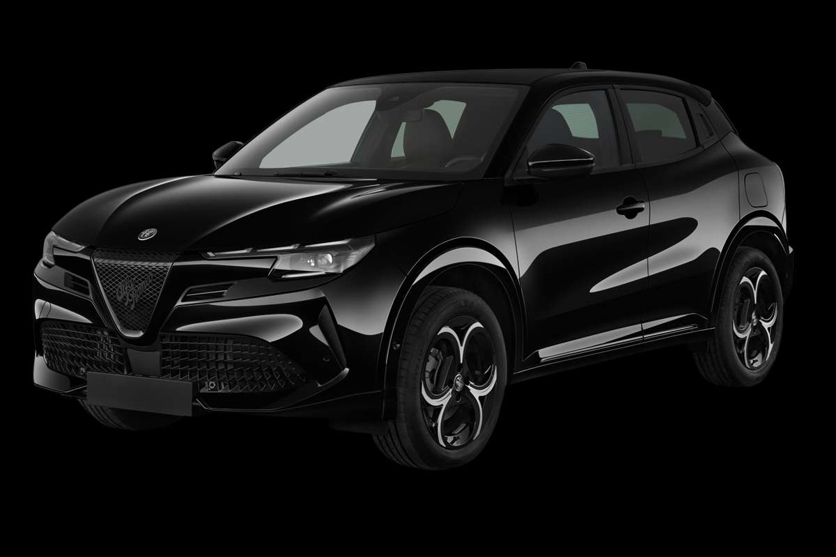Schräge Frontansicht eines Alfa Romeo Junior, freigestellt