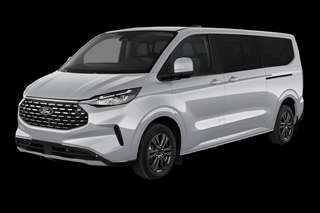 Schräge Frontansicht auf einen Ford Tourneo Custom Active, freigestellt