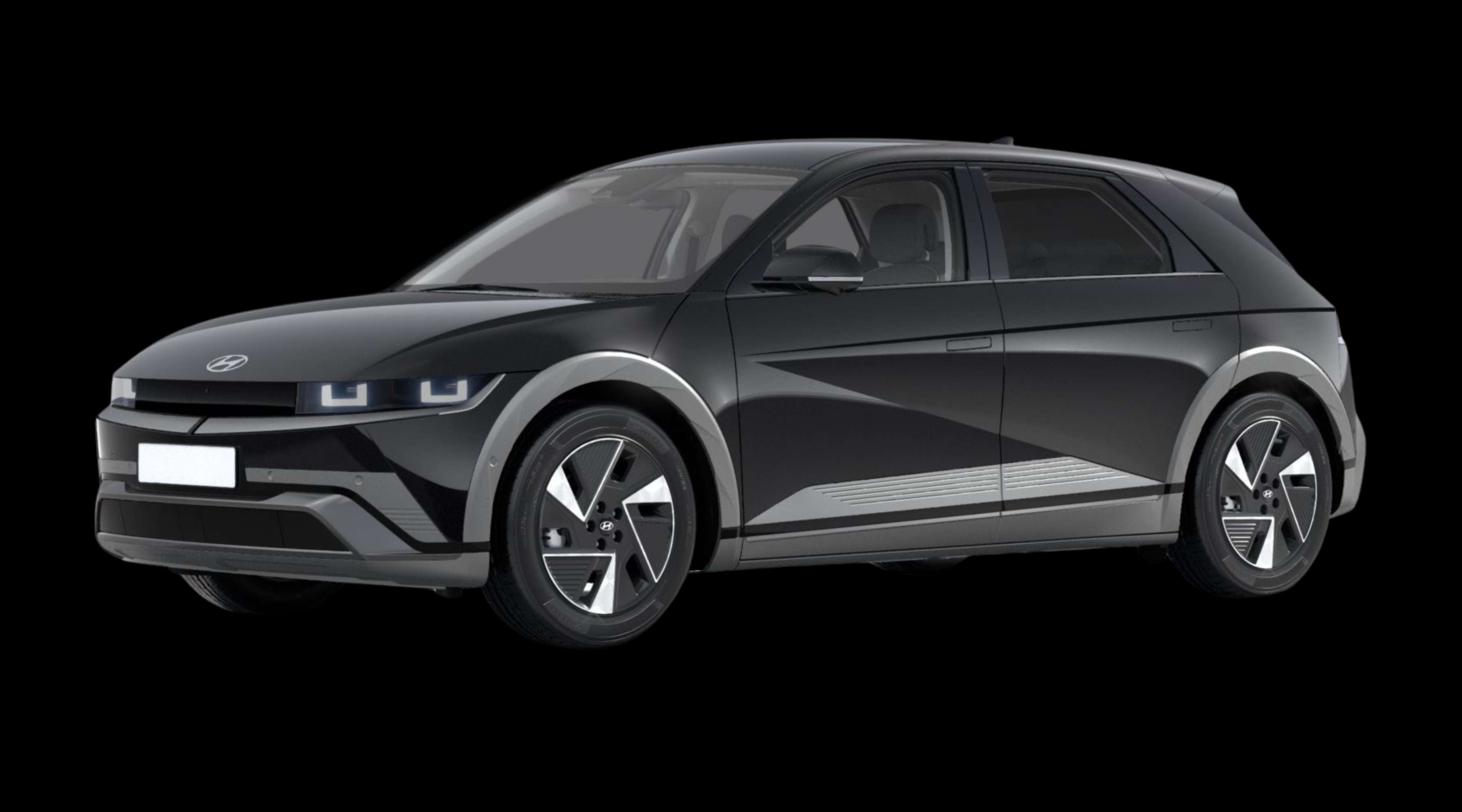 Schräge Frontansicht eines Hyundai IONIQ 5, freigestellt